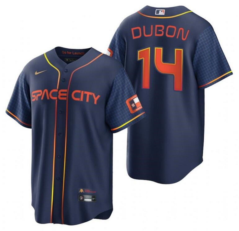 Men's Houston Astros #14 Mauricio Dubón 2022 Navy City Connect Cool Base Stitched Jersey Men's Houston Astros #14 Mauricio Dubón 2022 Navy City Connect Cool Base Stitched Jersey